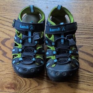 Kamik Kids' Black and Lime Water Shoes